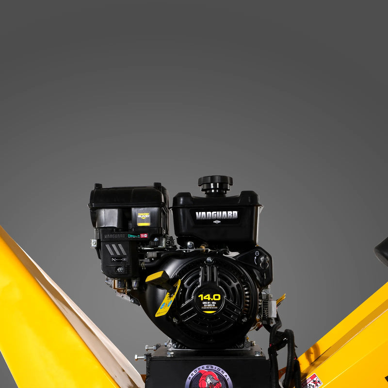 MechMaxx P4206 6-Inch Drum Wood Chipper – B&S Vanguard 408cc 14HP Gas Engine with Electric Start