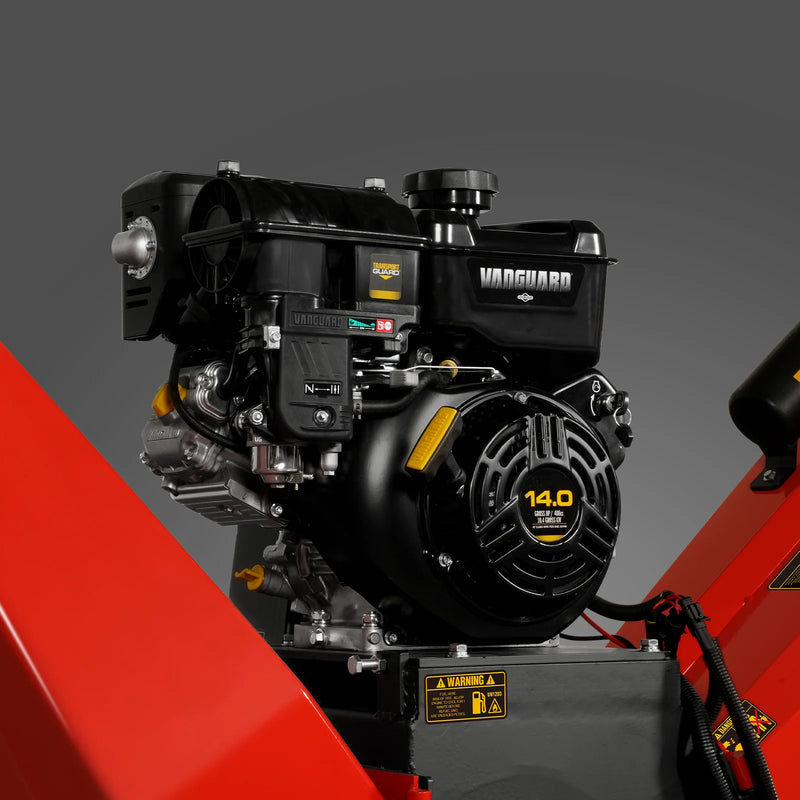 MechMaxx P4206 6-Inch Drum Wood Chipper – B&S Vanguard 408cc 14HP Gas Engine with Electric Start