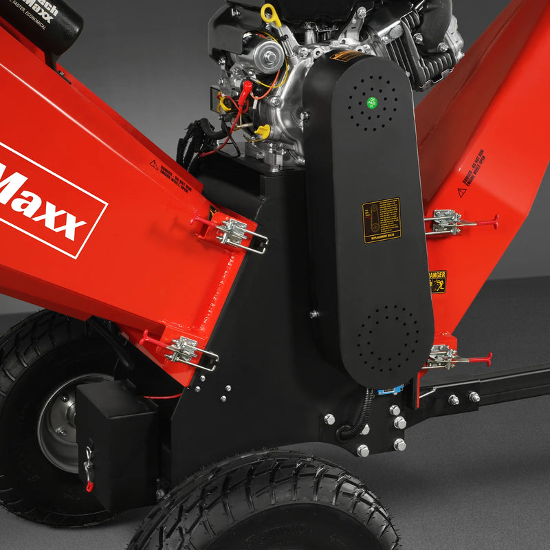 MechMaxx P4206 6-Inch Drum Wood Chipper – B&S Vanguard 408cc 14HP Gas Engine with Electric Start