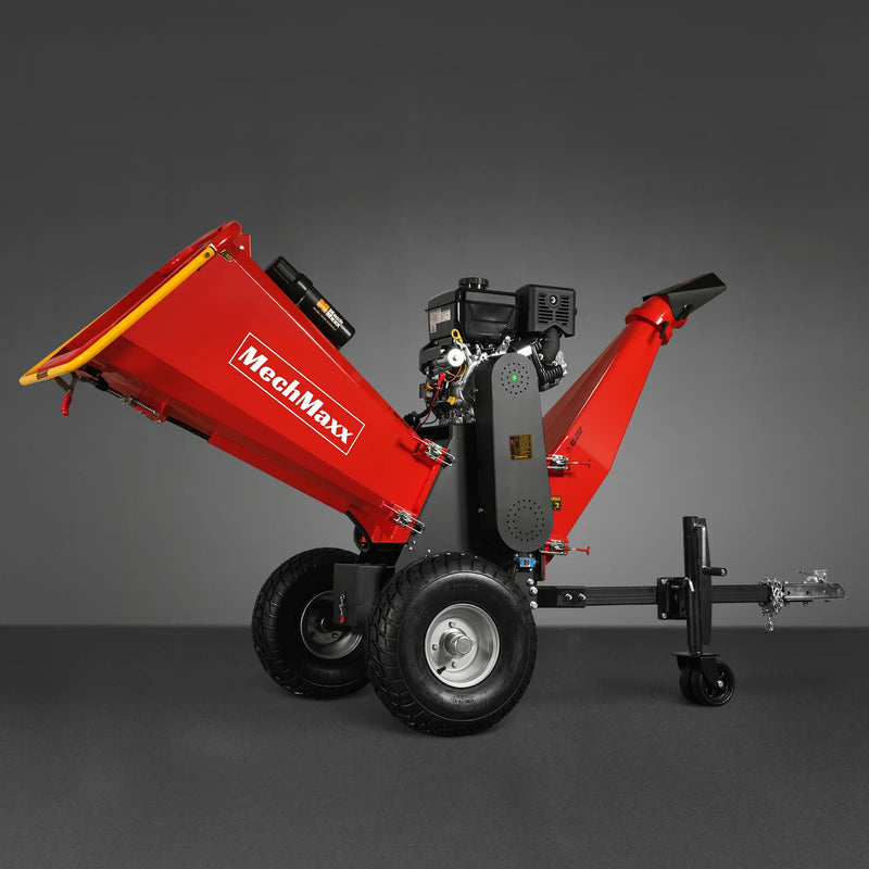 MechMaxx P4206 6-Inch Drum Wood Chipper – B&S Vanguard 408cc 14HP Gas Engine with Electric Start