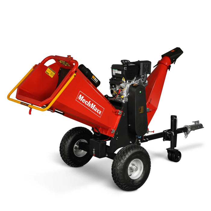 MechMaxx P4206 6-Inch Drum Wood Chipper – B&S Vanguard 408cc 14HP Gas Engine with Electric Start