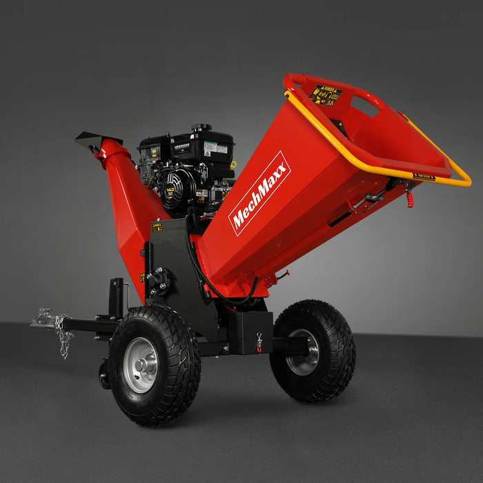 MechMaxx P4206 6-Inch Drum Wood Chipper – B&S Vanguard 408cc 14HP Gas Engine with Electric Start