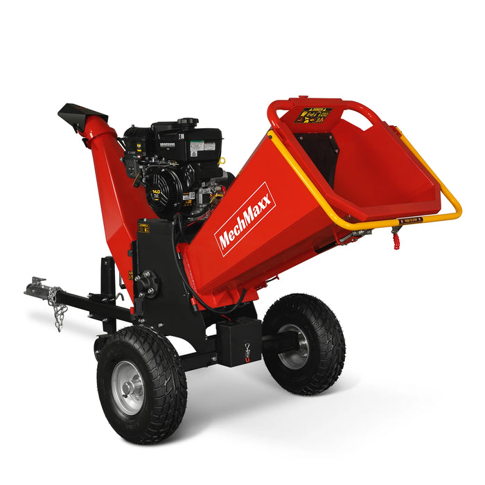 MechMaxx P4206 6-Inch Drum Wood Chipper – B&S Vanguard 408cc 14HP Gas Engine with Electric Start