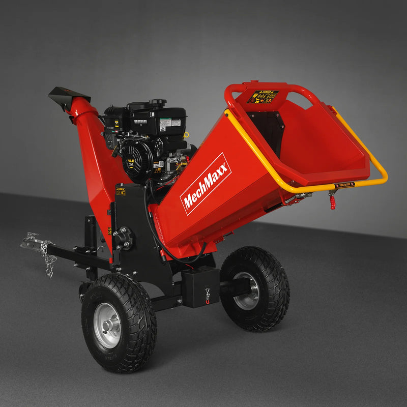 MechMaxx P4206 6-Inch Drum Wood Chipper – B&S Vanguard 408cc 14HP Gas Engine with Electric Start