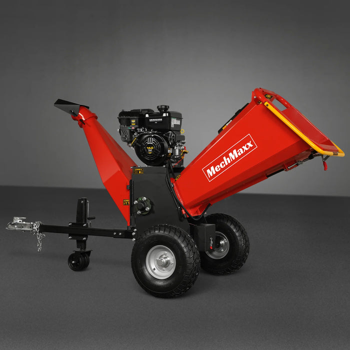 MechMaxx P4206 6-Inch Drum Wood Chipper – B&S Vanguard 408cc 14HP Gas Engine with Electric Start