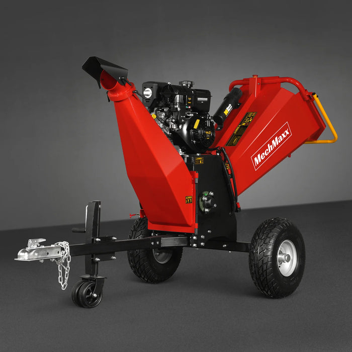 MechMaxx P4206 6-Inch Drum Wood Chipper – B&S Vanguard 408cc 14HP Gas Engine with Electric Start
