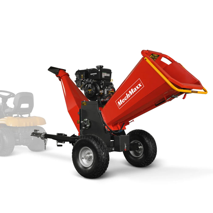 MechMaxx P4206 6-Inch Drum Wood Chipper – B&S Vanguard 408cc 14HP Gas Engine with Electric Start