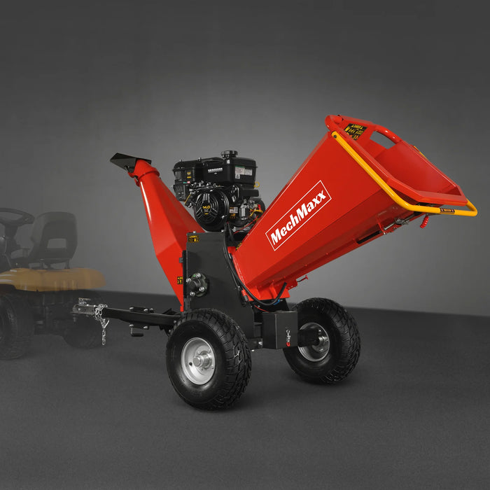 MechMaxx P4206 6-Inch Drum Wood Chipper – B&S Vanguard 408cc 14HP Gas Engine with Electric Start