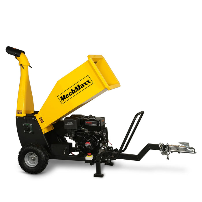 MechMaxx PGS1500 5-Inch Drum Wood Chipper – DUCAR 420cc 15HP Gas Engine with Electric Start & Towbar