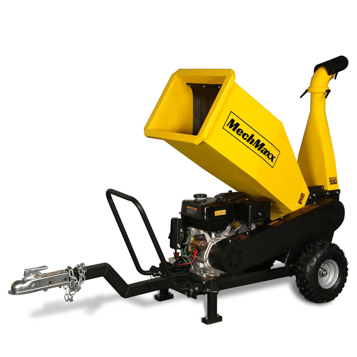 MechMaxx PGS1500 5-Inch Drum Wood Chipper – DUCAR 420cc 15HP Gas Engine with Electric Start & Towbar