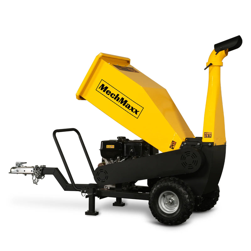 MechMaxx PGS1500 5-Inch Drum Wood Chipper – DUCAR 420cc 15HP Gas Engine with Electric Start & Towbar